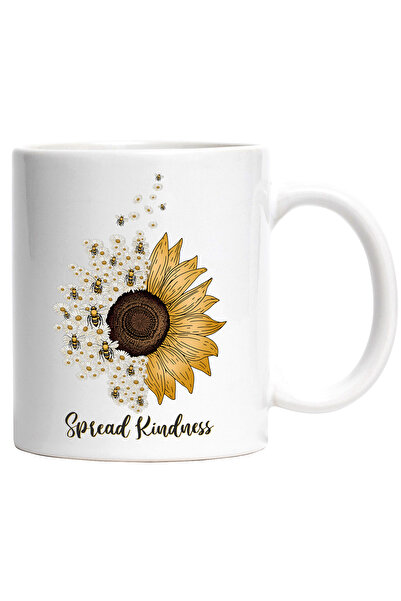 StoryGift Romania Cana cu multe albine si floricele cu mesajul "Spread kindne...