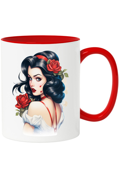 StoryGift Romania Cana cu o fata frumusica | ilustratie | rochie alba | flori...