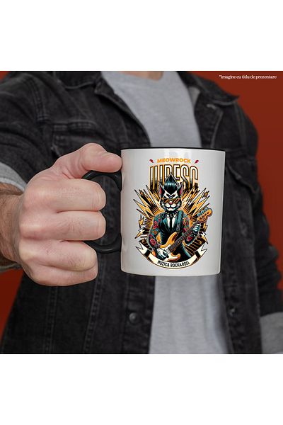 StoryGift Romania ROCK AND ROLL CAT CUP I LOVE MUSIC, CAT LOVERS PARTY, 330ml, C, Cu