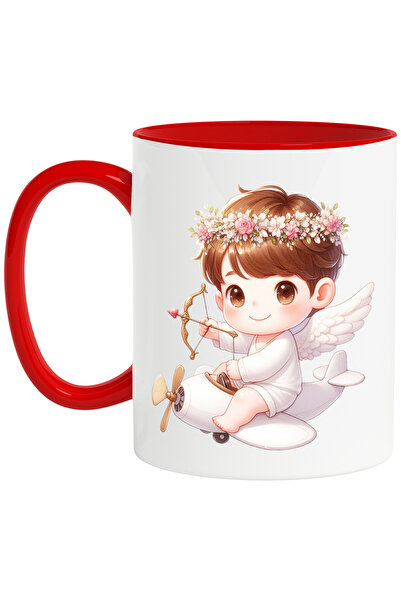 StoryGift Romania Cana cu un bebelus Cupidon, ilustratie, trage cu arcul, pil...