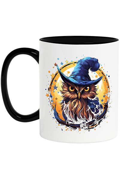 StoryGift Romania Cana cu o bufnita cu privire malefica, ilustratie, palarie ...