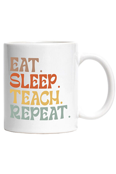 StoryGift Romania Cana cu mesajul "Eat. Sleep. Teach. Repeat." - mananca dorm...