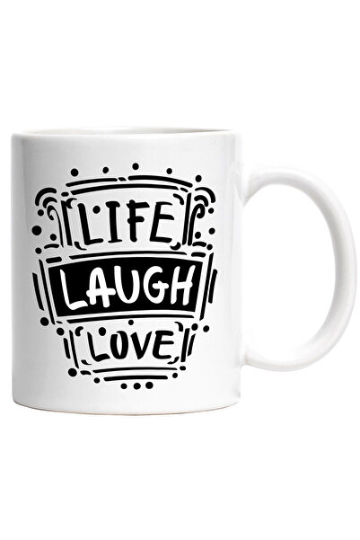 StoryGift Romania Cana Cu Mesaj In Engleza Life Laugh Love, Traieste, Rade, I...