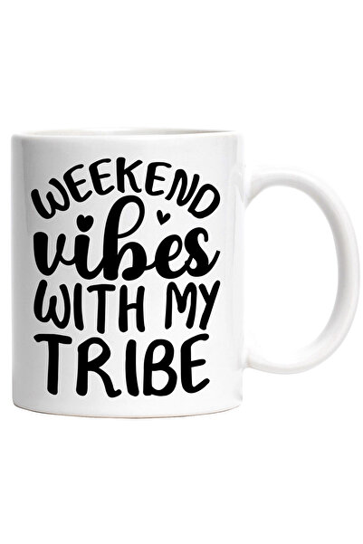 StoryGift Romania Cana cu inimioare si textul "Weekend vibes with my tribe" -...