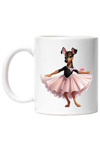 StoryGift Romania Cana cu Doberman in costum de balerina, caine, animal de co...