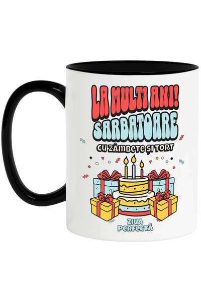 StoryGift Romania Cana La multi ani! Sarbatoare cu zambete si tort, 330ml, Ce...