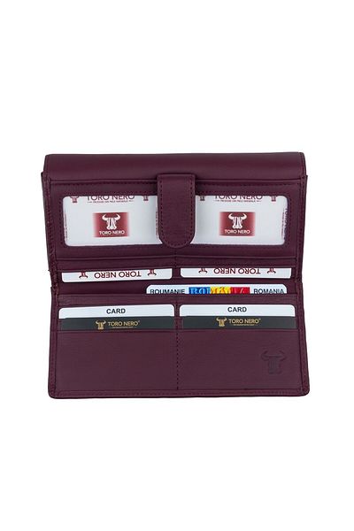 OEM Women's wallet, leather, Toro Nero, Reset, purple