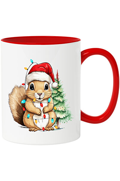 StoryGift Romania Cana cu o veverita care poarta o caciula de Craciun | ilust...