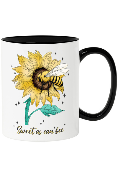 StoryGift Romania Cana cu albina stand pe o floare cu mesajul "Sweet as can b...