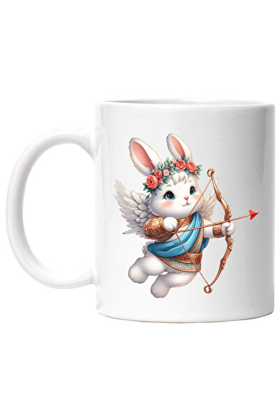 StoryGift Romania Cana cu un iepuras Cupidon, ilustratie, trage cu arcul, cor...