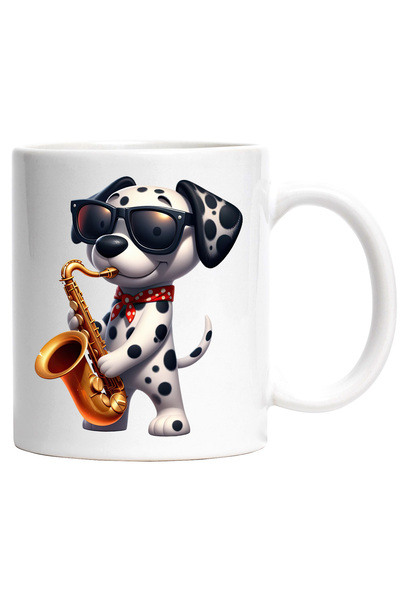 StoryGift Romania Cana cu un catel Dalmatian care canta la saxofon | ilustrat...