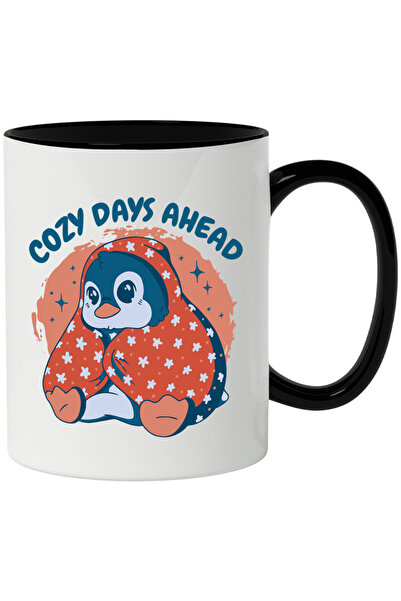 StoryGift Romania Cana cu mesaj in engleza Cozy Days Ahead, Pinguin, Patura, ...