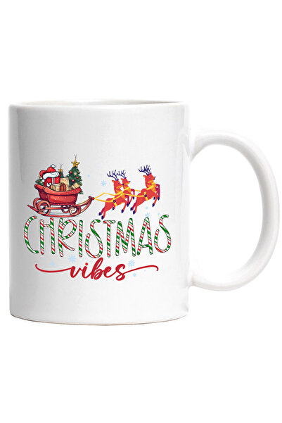 StoryGift Romania Mug with Santa's sleigh pulled by 4 reindeer with the messa...