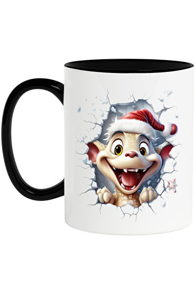 StoryGift Romania Cana cu un animalut vesel care scoate capul printr-un zid d...