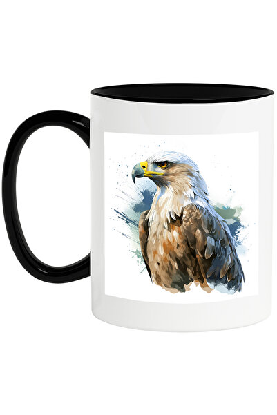 StoryGift Romania Cana cu un vultur serios | ilustratie | fundal alb | pete d...