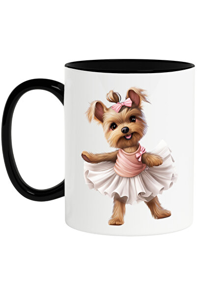 StoryGift Romania Cana cu Yorkshire Terrier, caine, animal de companie, ilust...