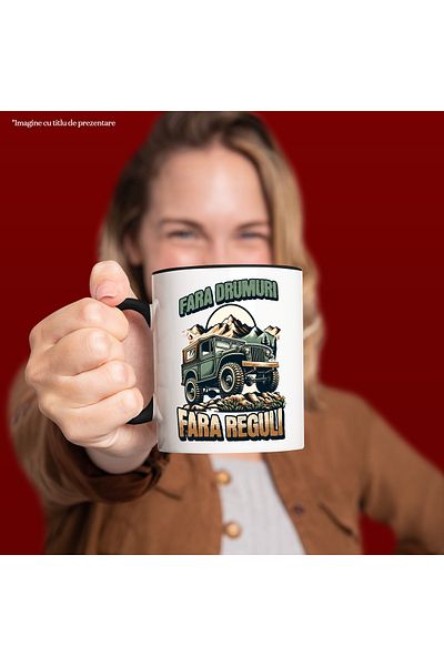 StoryGift Romania Off-Road Car Mug in the Mountain Text No Roads No Rules Nature Adventure, 330, With