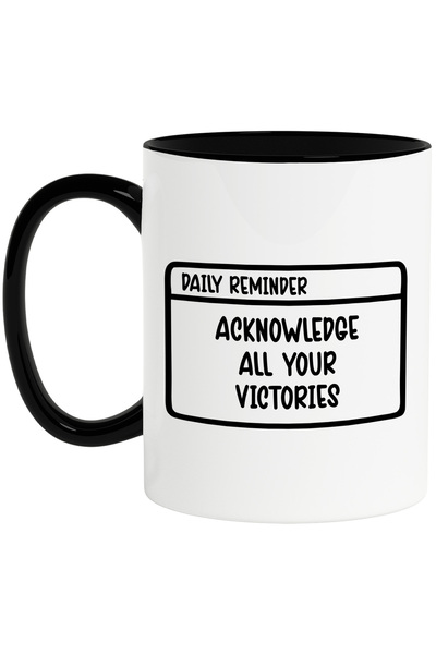 StoryGift Romania Cana cu memento zilnic in engleza "Aknowledge all your vict...