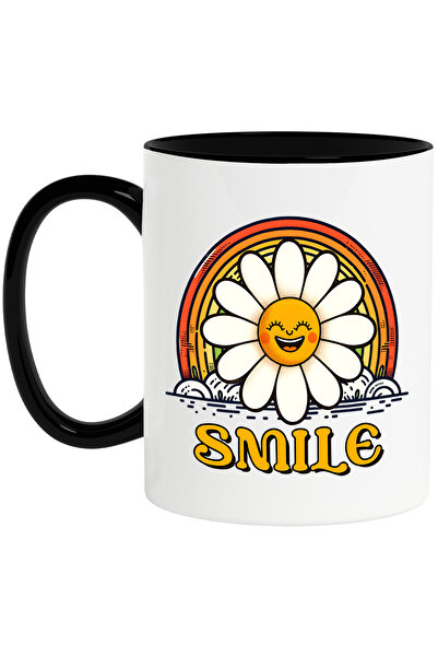StoryGift Romania Cana cu mesajul "Smile", ilustratie, motivational, zambeste...