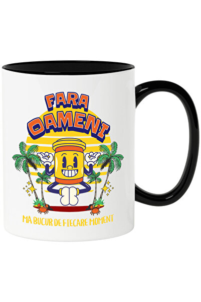 StoryGift Romania Cana cu Pahar Vesel In pozitie De Yoga Pe Plaja Tropicala C...