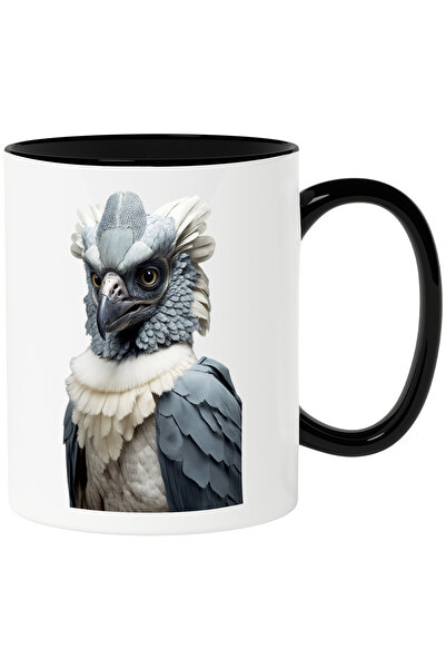 StoryGift Romania Cana cu Portret Pasare din Fata, Pasare cu Pene Frumoase Al...