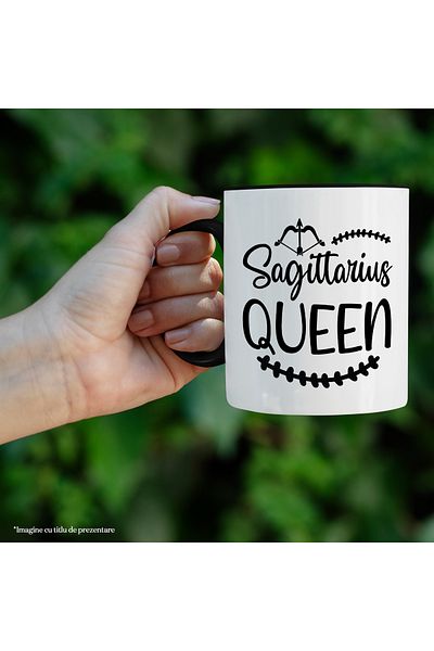 StoryGift Romania Mug with Sagittarius zodiac sign, illustration, zodiac sign, astrology, symbol, sign, queen, ar, With, STG