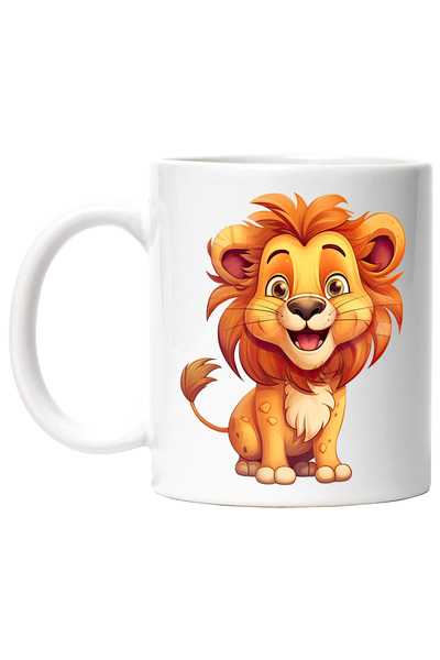 StoryGift Romania Cana cu un leu vesel | ilustratie | animal salbatic | regel...