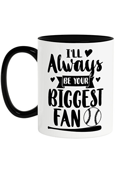 StoryGift Romania Cana cu minge si bata de baseball pentru un jucator bun care are multi fani cu M, Cu Maner Negru