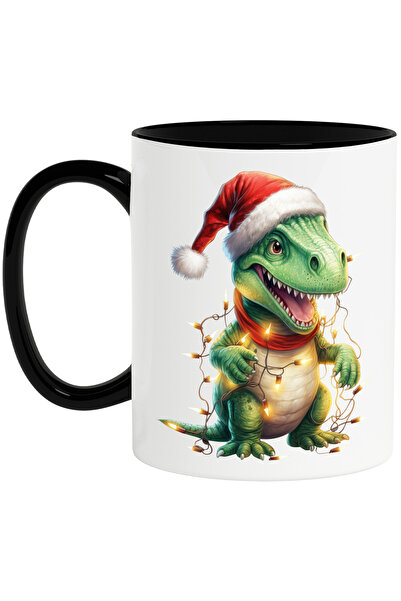 StoryGift Romania Cana cu un pui de dinozaur care poarta o caciula de Craciun...