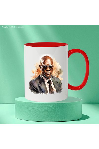 StoryGift Romania Mug With Samuel L. Jackson, Actor, Sunglasses, Celebrity, Multicolor 330 ml, , With ,STG