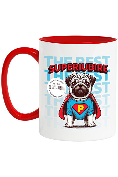 StoryGift Romania Cana Caine pug eroul salvarii iubirii animal, 330ml, Cerami...