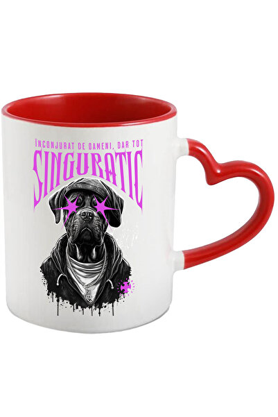 StoryGift Romania Cana Caine Bulldog Gangster Singuratic, 330ml, Ceramica cu ...