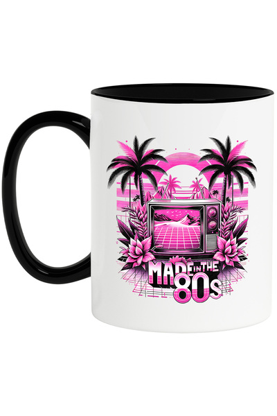 StoryGift Romania Cana cu mesajul "Made in the 80s", ilustratie, stil retro, ...