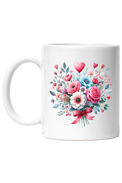 StoryGift Romania Cana cu un buchet de flori pentru persoana iubita, ilustrat...