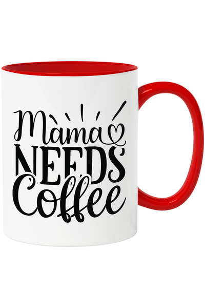 StoryGift Romania Cana cu inimioara si textul "Mama needs coffee" - mama are ...