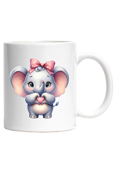 StoryGift Romania Cana cu o femela elefant care face un semn in forma de inim...