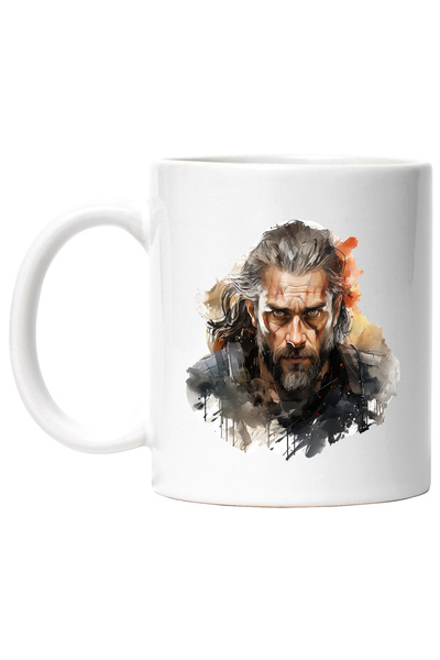 StoryGift Romania Cana Cu The Witcher, Personaj, Geralt din RIvia, Fantasy, Multicolor 330 ml, Cer, Cu Maner Alb