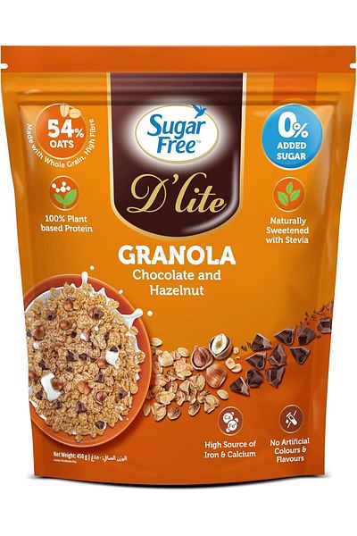 SUGAR FREE D'LITE Sugar Free D’lite Granola Chocolate with Hazelnut 450g