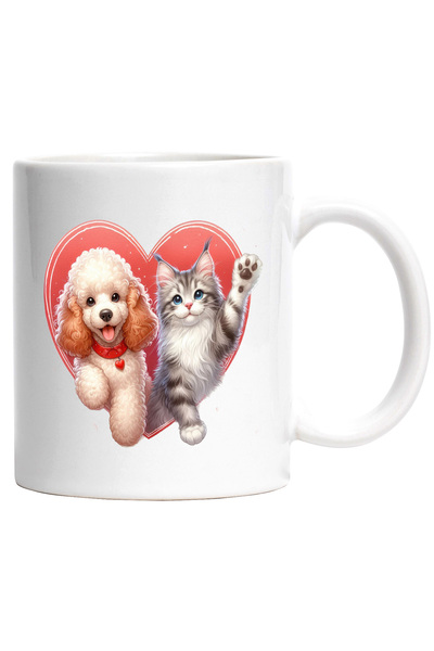 StoryGift Romania Cana cu o pisica si un catel blanos | ilustratie | face cu ...