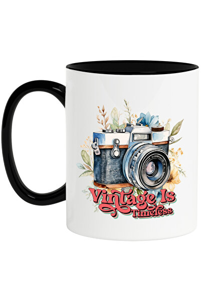 StoryGift Romania Cana cu un aparat de fotografiat cu mesajul "Vintage is tim...