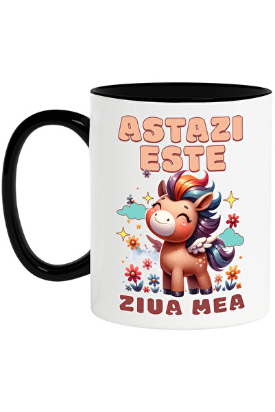 StoryGift Romania Cana cu Unicorn Vesel Mandru Cu Flori Text In Limba Romana ...