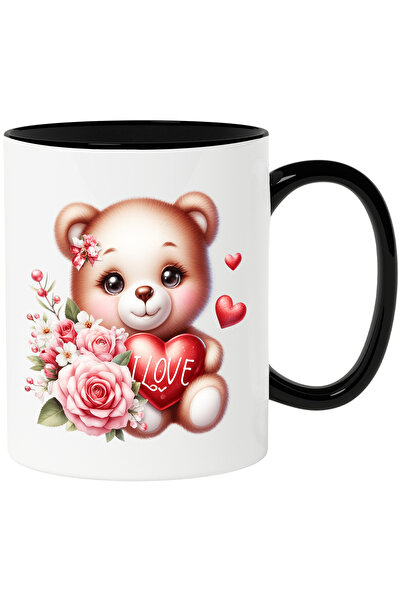 StoryGift Romania Cana cu un ursulet de plus care tine o inima in brate | cu ...