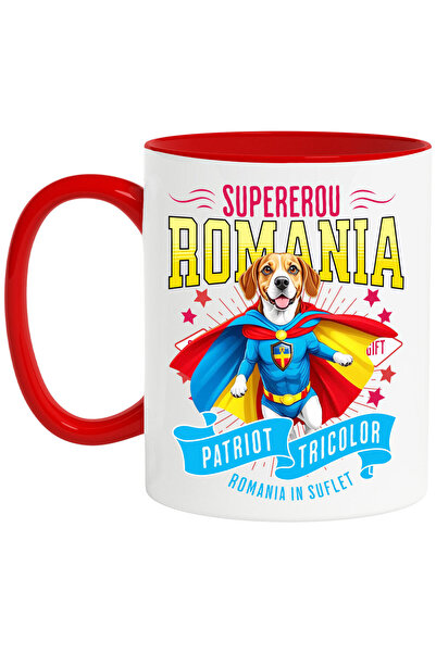 StoryGift Romania Cana cu boxer Caine In Costum de Capitan Romania cu Pelerin...