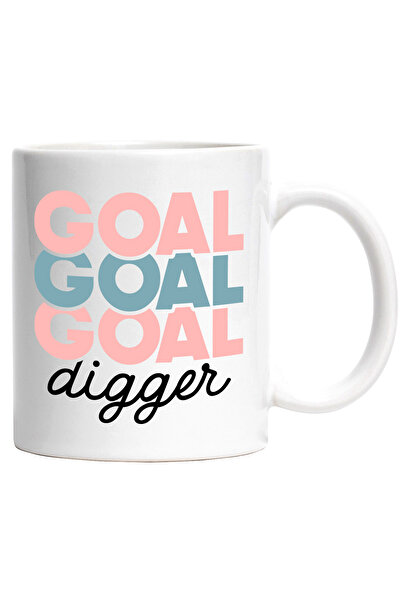 StoryGift Romania Cana cu textul "Goal digger" - "sapatoare" pentru obiective cu Maner Alb, Cu Maner Alb
