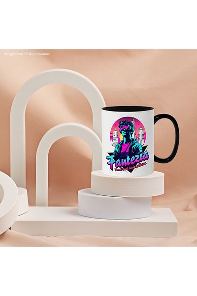 StoryGift Romania Cana Baiat Ochelarii Vr Fantezia E Mai Buna Decat Realitatea, 330ml, Ceramica Cu, Cu Maner Negru Stg
