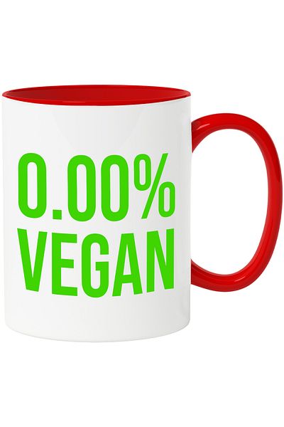 StoryGift Romania Cana cu Mesaj haios In Limab Romana 0,00% Vegan Carne Mancare Pofticios, Ceramic, Cu Maner Rosu