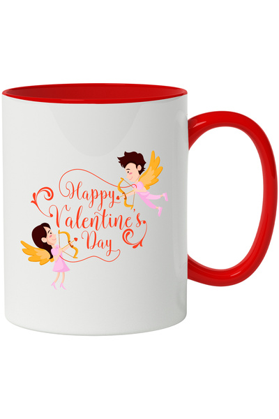 StoryGift Romania Cana Cu Mesaj In Engleza Happy Valentine's Day, Ingeri, Sag...