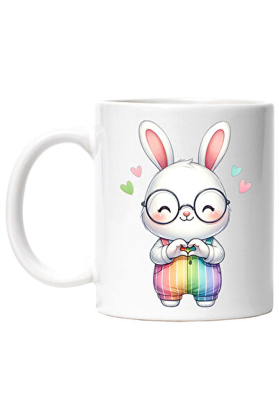 StoryGift Romania Cana cu un iepuras alb cu ochelari | ilustratie | fericit |...