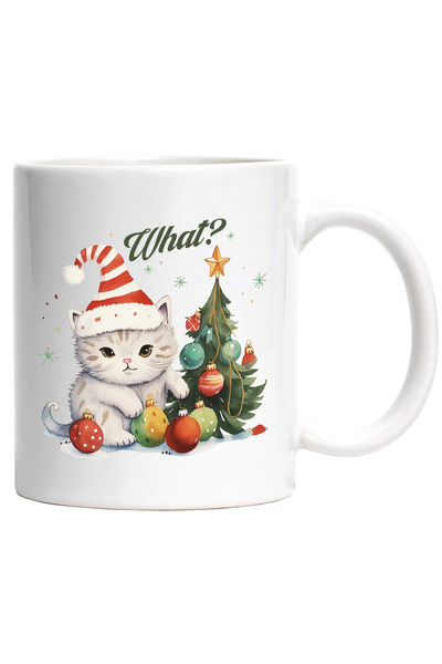StoryGift Romania Cana cu pisoi cu mesajul "What?", Craciun fericit, ilustrat...