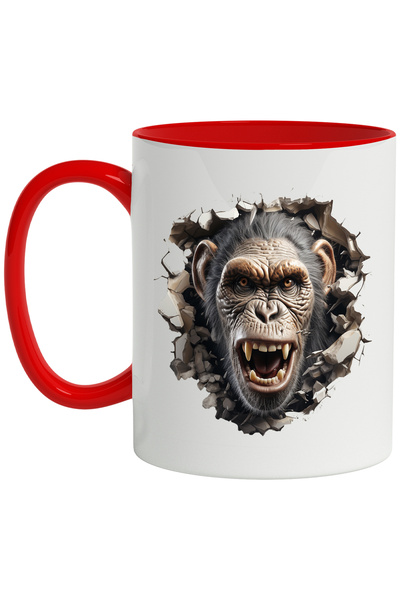 StoryGift Romania Cana Cu Cap De Maimuta, Primata, Animal, Pietre, Zid, Multi...